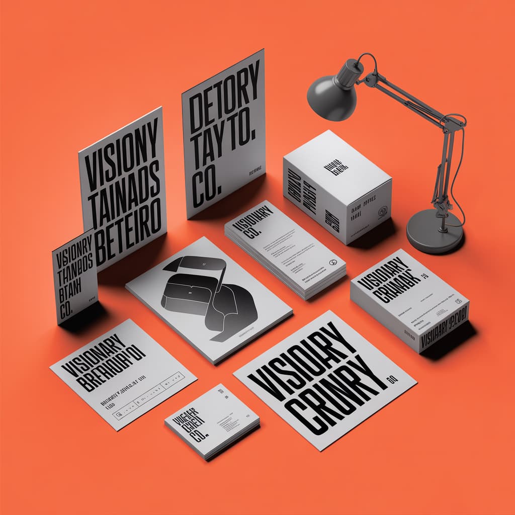 Creative branding materials layout